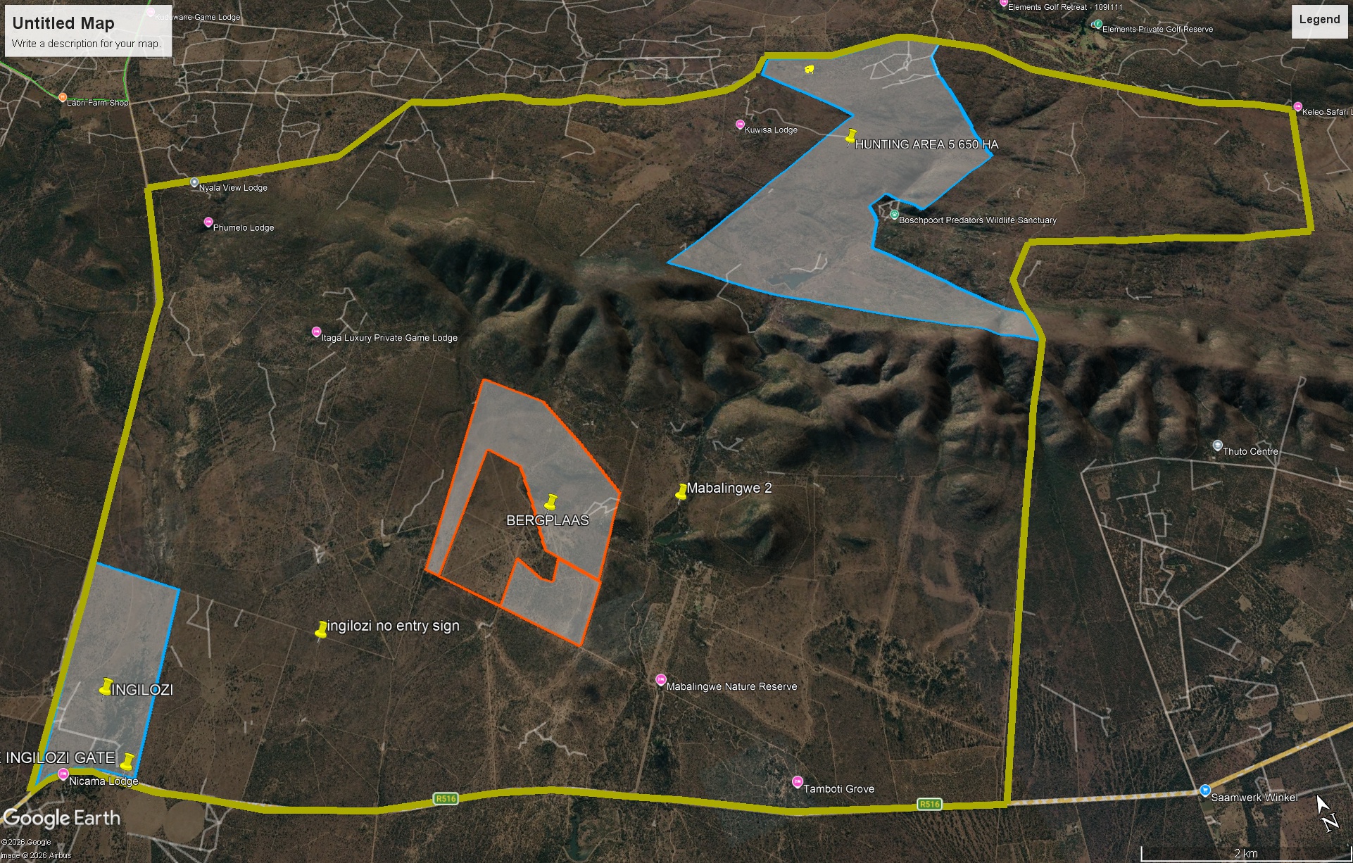 Game-management area map